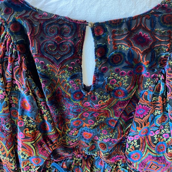 Anthropologie burn out velvet Mona Dress Size Small, Multicolor - Picture 3 of 4